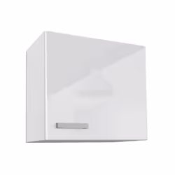 Caisson de cuisine - Blanc haute brillance - Structure en panneaux de particules - Dimensions : L 60 x P 33 x H 55 cm - 1 por ...