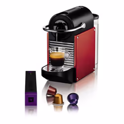 Nespresso Magimix Pixie M110-11325 Carmine, Cafetière à dosette, 0,8 L, Capsule de café, 1260 W, Noir, Rouge