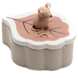 Amadeus - Petite boite à dents de lait souris feuille grise