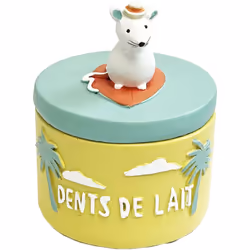 Boite à dents de lait souris Résine Dimensions : Hauteur 6 cm - Diamètre 5 cm
