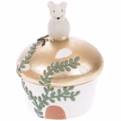 Petite boite en résine à dents de lait Matériau : Résine Forme : Maison champignon Dimensions : Hauteur 7 cm x Diamètre 5 cm  ...