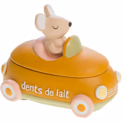 Petite boîte en résine à dents de lait en forme de voiture orange Matière : Résine Dimensions : Hauteur 5.5 cm - Largeur 3 cm ...