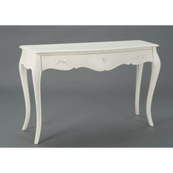 Console 1 tiroir blanc cassé en acajou Murano 120x40 Acajou - Amadeus