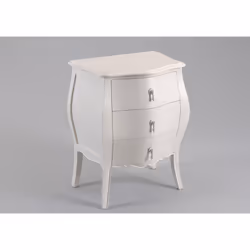 Cette mini commode trois tiroirs en bois et mdf blanche sera une pièce forte de votre décoration. son charme, son elégance et ...