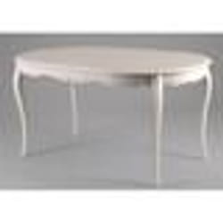 Table ovale - AMADEUS - Murano - Blanc patiné - Style romantique - 6 personnes