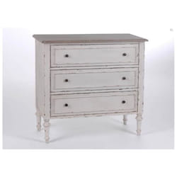 Commode 3 Tiroirs Légende Amadeus - Contemporain - Design - Gris - 80 cm x 40 cm x 90 cm