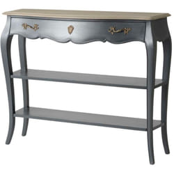Console grise 1 tiroir 2 niveaux Murano 110x30 Chêne - Amadeus