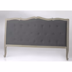 Tête de lit - AMADEUS - Murano céleste Gris - Tissu anthracite et bois naturel - Contemporain - Design