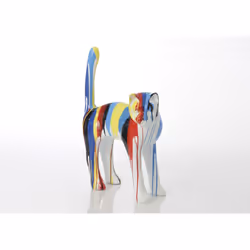 Vous avez envie de donner de la gaité à votre intérieur ? Optez pour ce chat blanc avec des coulures multicolores ! Modernité ...
