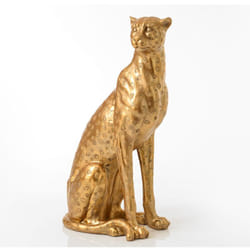 Guépard assis h: 100 cm doré en résine - Amadeus