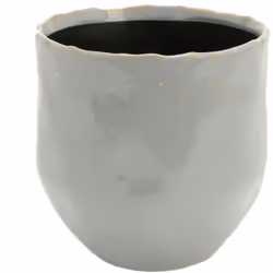 Pot de Fleur en céramique Gris bleuté Grès Hauteur 13 cm - Diamètre 13 cm