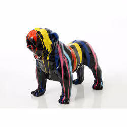 Bulldog usa trash 70 cm noir et multicolore - Amadeus