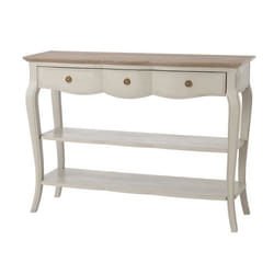 Console - AMADEUS - Maddy - Beige patiné - Bois massif - 120x40x80 cm