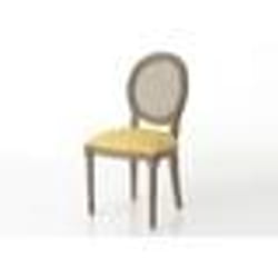 Chaise moutarde en acajou Médaillon - Amadeus