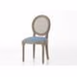 Chaise bleu foncé en acajou Médaillon - Amadeus