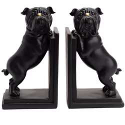 Serre Livre Bulldog noir Polyrésine Dimensions d'une partie : Hauteur 24 cm - Largeur 13.5 cm - Profondeur 10 cm Pour faire t ...