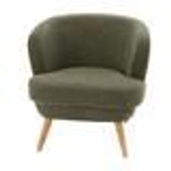 Fauteuil en tissu et bois Dagmard Vert kaki Vert Kaki