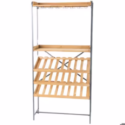 Meuble range bouteilles bois et métal - Amadeus 835 Marron