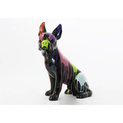 Amadeus - Bulldog Français Assis Trash 83 Cm Noir En Résine