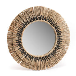 Miroir en paille Ethnique noir 36cm - Amadeus