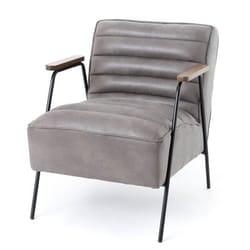 Fauteuil Hutch en simili cuir gris - Amadeus