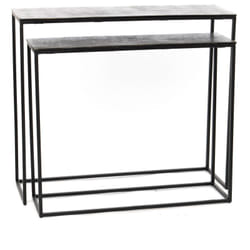 Set de 2 consoles Silver100X30X85 cm en fonte d'aluminium - Amadeus