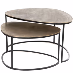 Ces deux tables galet gold apporteront à la décoration de votre intérieur un aspect design et moderne mais classique à la foi ...