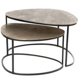 Set de 2 table basses galet gold - Amadeus
