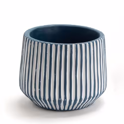 Cache pot bleu Rayures petit modèle (lot de 2) - Amadeus