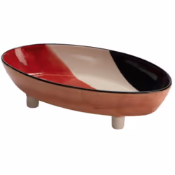 La coupelle Peps est une pièce en grès aux couleurs pétillantes, combinant noir, ocre et beige. De forme ovale et reposant su ...