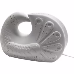 Cette jolie lampe en porcelaine représentant un petit paon est idéale comme veilleuse pour une chambre d'enfant. Sa lumière d ...