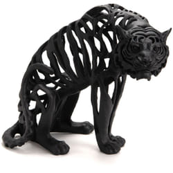 Tigre assis Savane noir mat - Amadeus