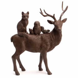 Plongez dans un monde féerique avec notre Cerf debout et ses amis en résine, une décoration captivante qui évoque la beauté d ...