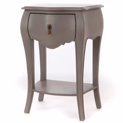 Cette table de chevet bombée avec un tiroir et un plateau bas est en bois de bayur (acajou) et chêne. Vous serez séduits par  ...