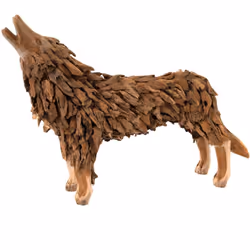 Ce grand et magnifique loup vous séduira par sa matière en bois de teck connu pour ses qualités en termes de durabilité. Symb ...