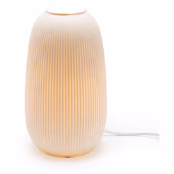 La lampe striée en porcelaine blanche de 24 cm de hauteur d'Amadeus est une pièce d'éclairage qui incarne l'élégance intempor ...