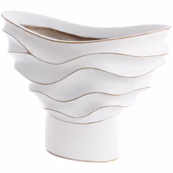 Explorez l'élégance fluide de la coupe vague blanche, mesurant 32,5 cm de hauteur et 43,5 cm de longueur en résine. Disponibl ...