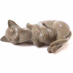 Cette statuette en résine délicate capture l'instant tendre entre une maman chat et son chaton, allongés côte à côte. D'une d ...