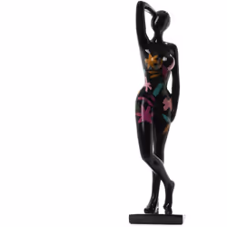 Fabriquée en polyrésine, la statue femme Inéa noir est un accessoire de décoration unique, conçu pour apporter une touche de  ...