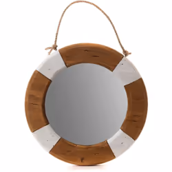 Le miroir bouée blanc et naturel est une pièce de décoration originale et pleine de caractère qui apportera une ambiance mari ...