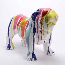Ce bulldog usa trash de 45 cm multicolore en résine est idéal pour une décoration personnalisée. Optez pour cette déco ultra  ...