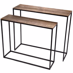 Découvrez le charme sophistiqué du set de deux consoles Calcutta, fabriquées avec soin en métal et aluminium. Ces consoles él ...