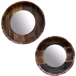 Découvrez l'élégance et la simplicité avec ce set de 2 miroirs ronds proposé par Amadeus. Ces magnifiques miroirs sont fabriq ...