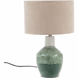 Faites sensation chez vous en choisissant cette lampe de table en céramique vert et abat-jour beige . Une pièce d'éclairage u ...