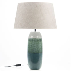 Amadeus - Lampe de table 40x50x80 cm en céramique verte et abat-jour beige