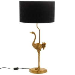 Amadeus - Lampe autruche abat jour velours noir