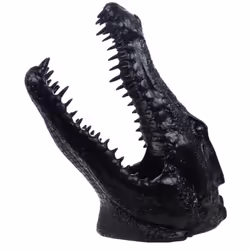 Découvrez le Crocodile Dundi noir mat en résine, une pièce de décoration audacieuse et pleine de caractère proposée par Amade ...