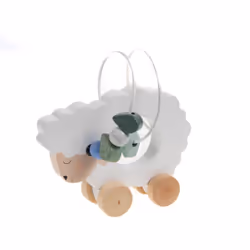 Le boulier à roulettes Louison le mouton d'Amadeus est un jouet éducatif en bois conçu pour stimuler le développement moteur  ...