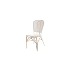 Chaise bistrot 50x57x90 cm en rotin blanc