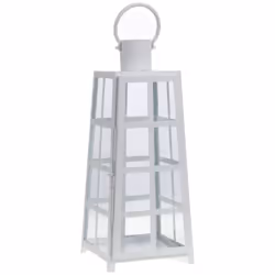 Plongez dans une ambiance lumineuse et sophistiquée avec notre lanterne en métal blanc de 20x20x50 cm. Cette pièce exquise al ...